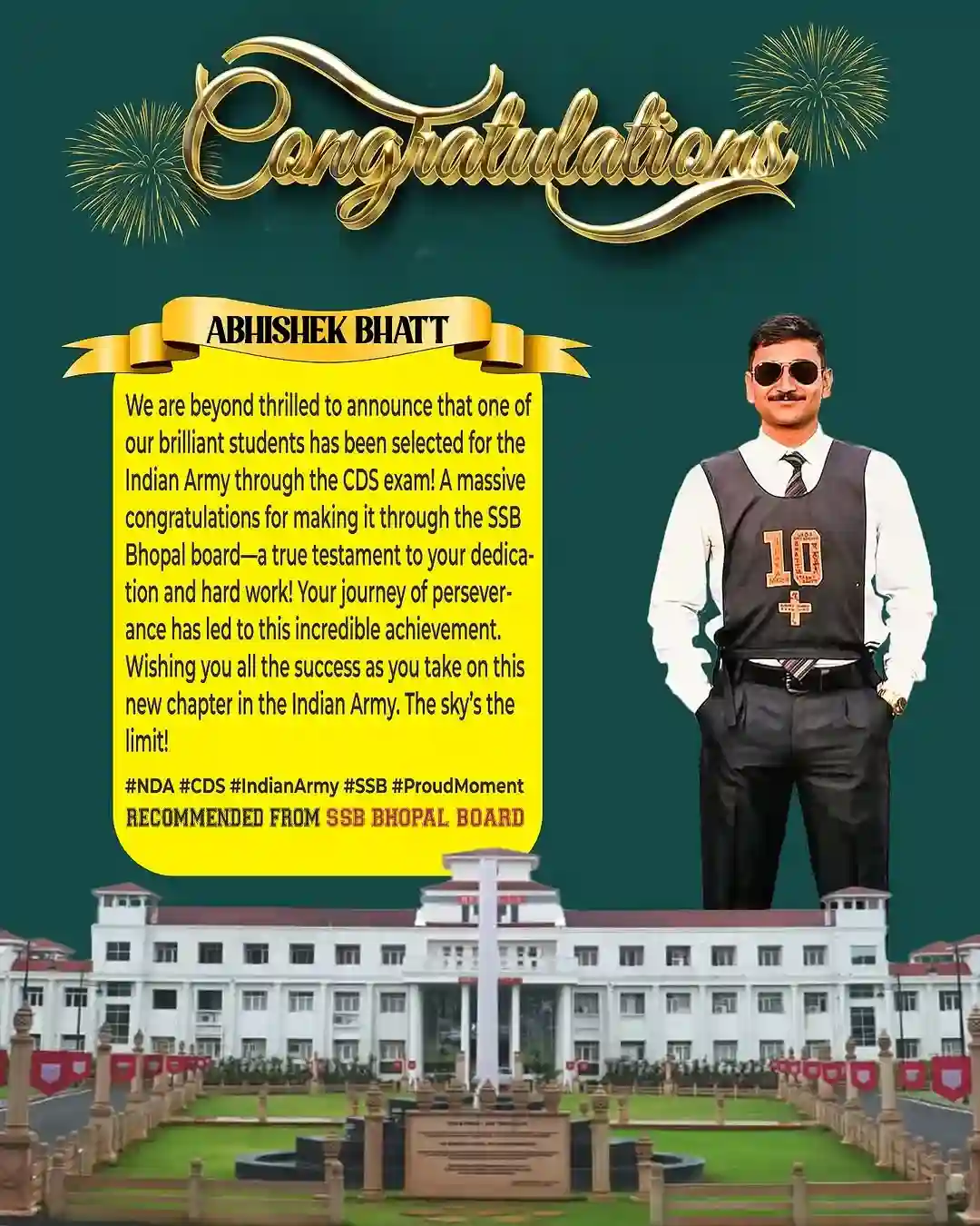 Abhishek Bhatt student Best NDA Coaching in Dehradun - Final Selection