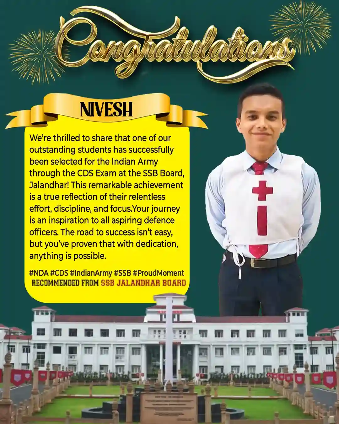 Nivesh Student Of Best NDA Coaching in Dehradun - Final Selection