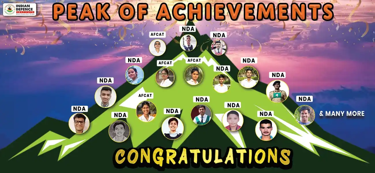 Peak of Achievements of Indian Defence Institute's selected students (Best NDA Coaching in Dehradun)