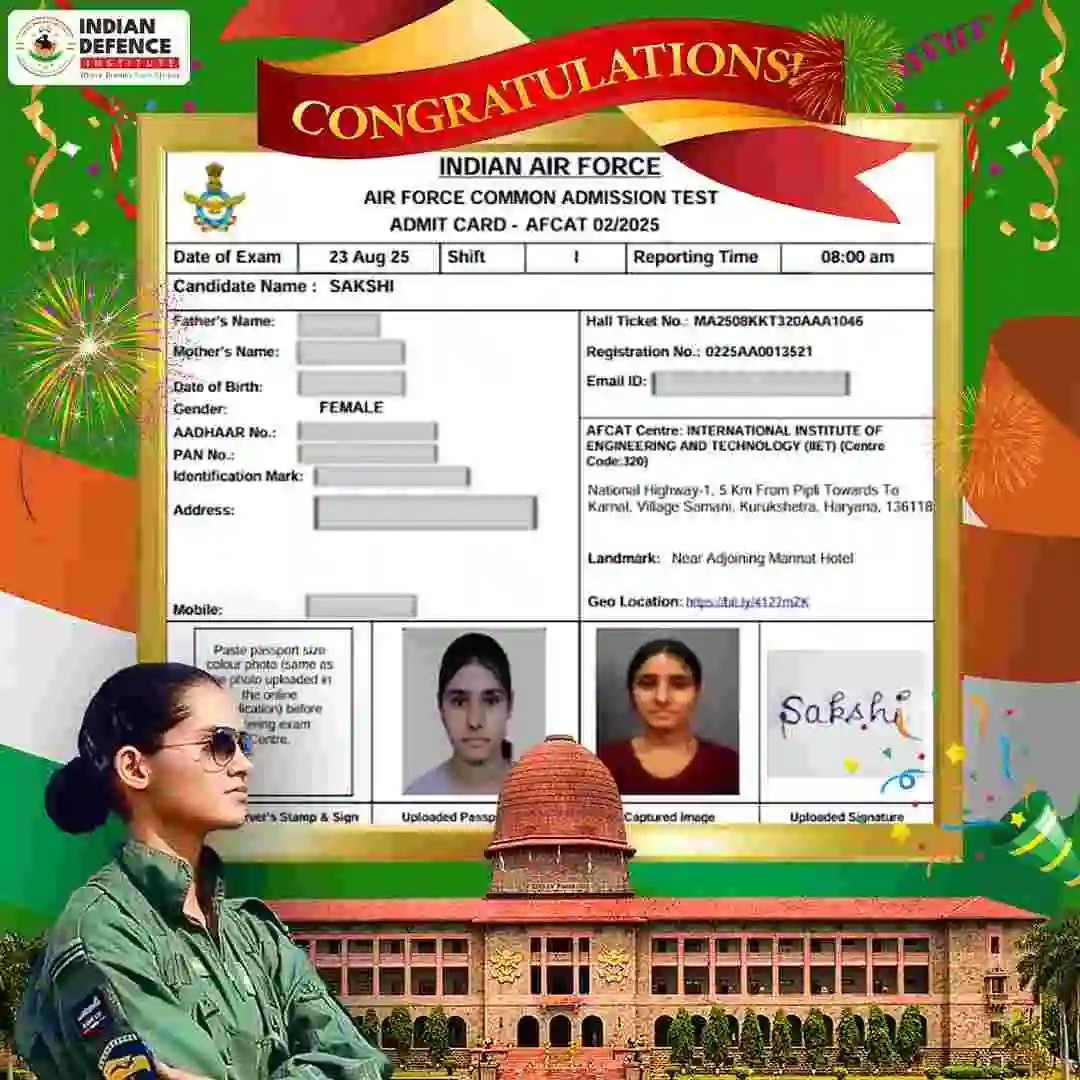 Selected Student of Indian Defence Institute - Best NDA Coaching in Dehradun