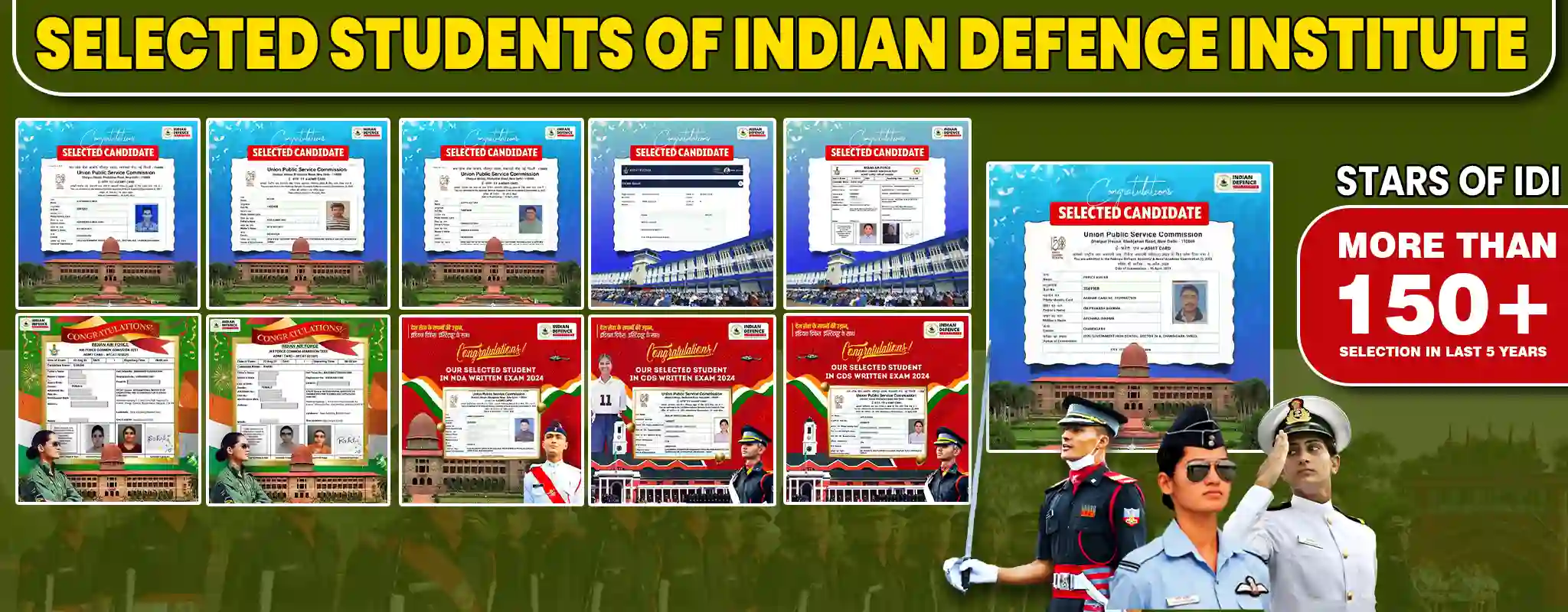 Selected students of Indian Defence Institute - Best NDA Coaching in Dehradun