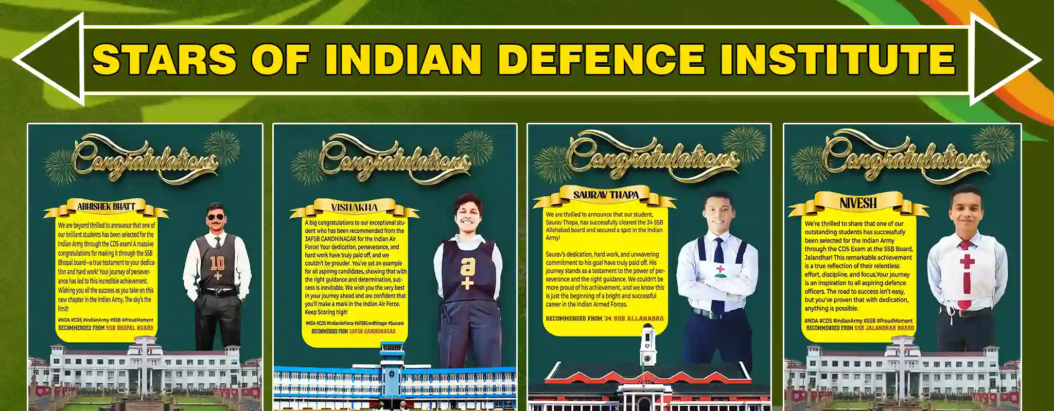 stars of Indian Defence Institute - Best NDA Coaching in Dehradun